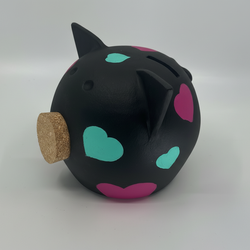 Joy of Hearts | Handmade Ceramic Piggy Bank L