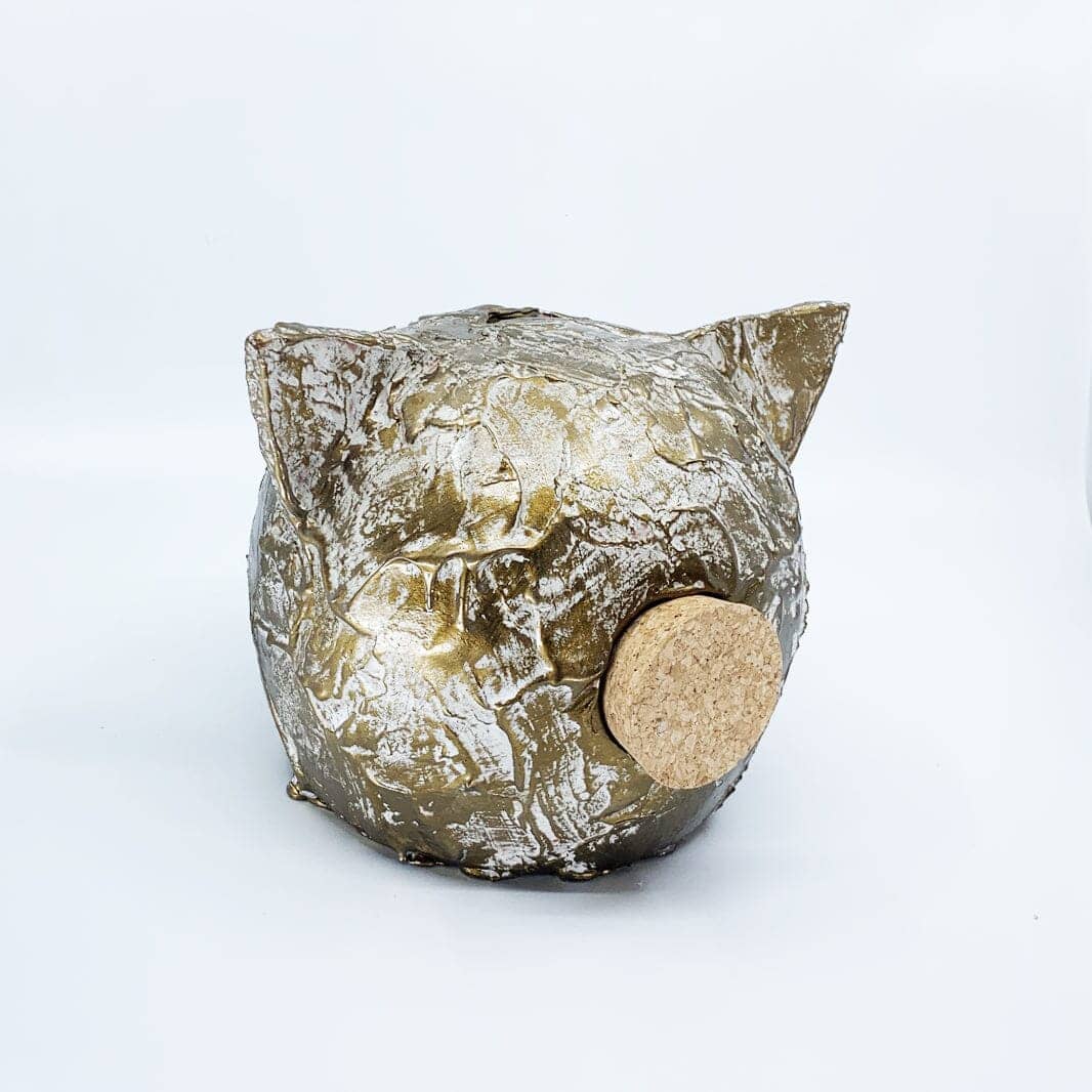 Ceramic Piggy Bank - Grunge Collection | Vintage Money Box Jar BRONZE M - 18x22x18 cm