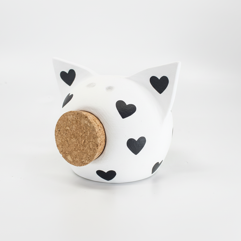 Queen of Hearts | Handmade Ceramic Piggy Bank XS