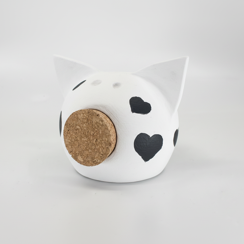 Queen of Hearts | Handmade Ceramic Piggy Bank XXS
