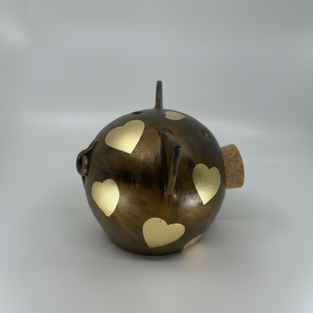 Golden Hearts | Handmade Piggy Bank S