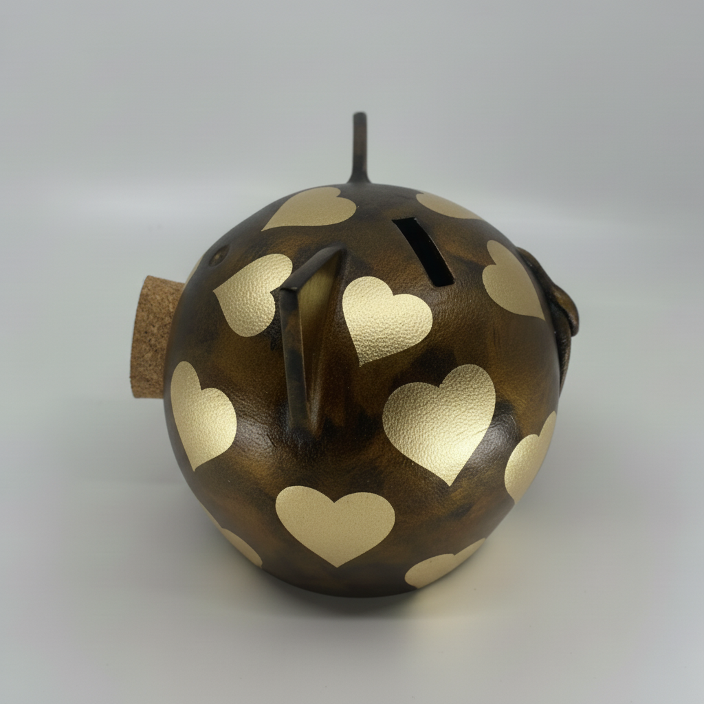 Golden Hearts | Handmade Piggy Bank L