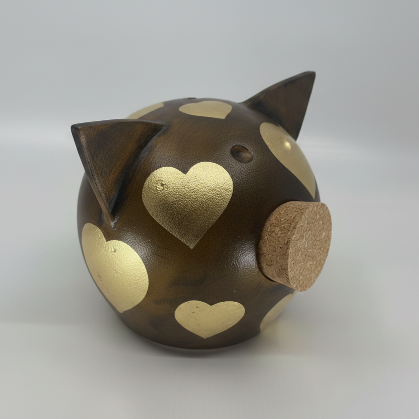 Golden Hearts | Handmade Piggy Bank