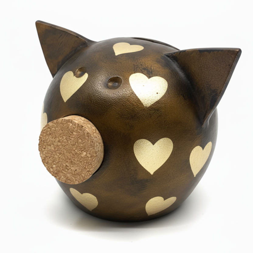 Golden Hearts | Handmade Piggy Bank M