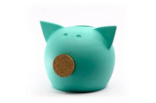 Handmade Ceramic Blackboard Piggy Bank - The Chalk Collection Turquoise - Ai Aqua 2021 M