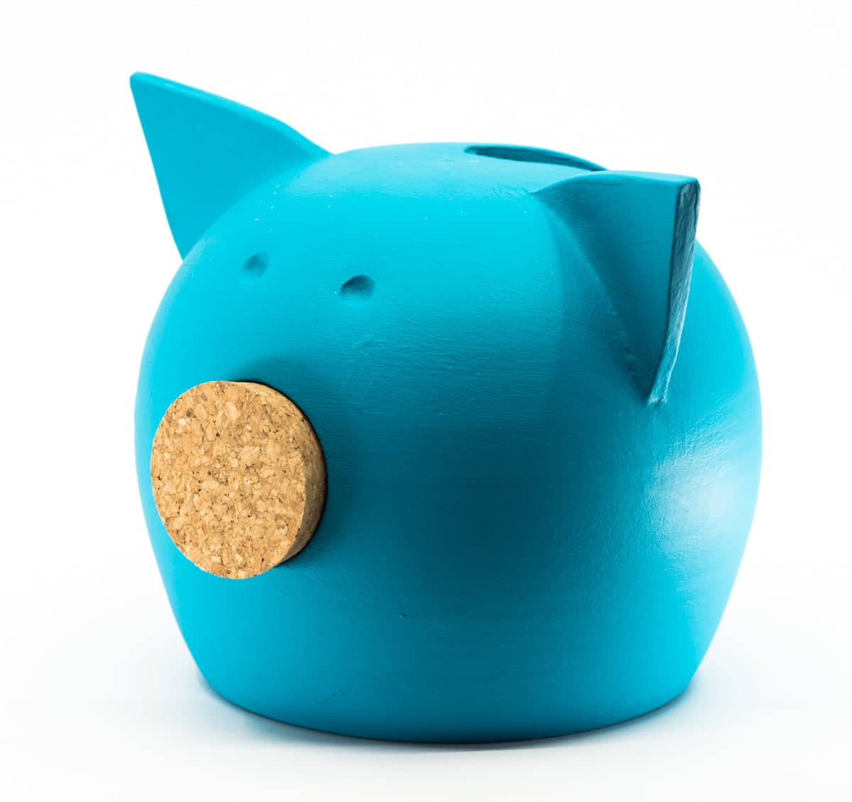 Handmade Ceramic Blackboard Piggy Bank - The Chalk Collection Blue M