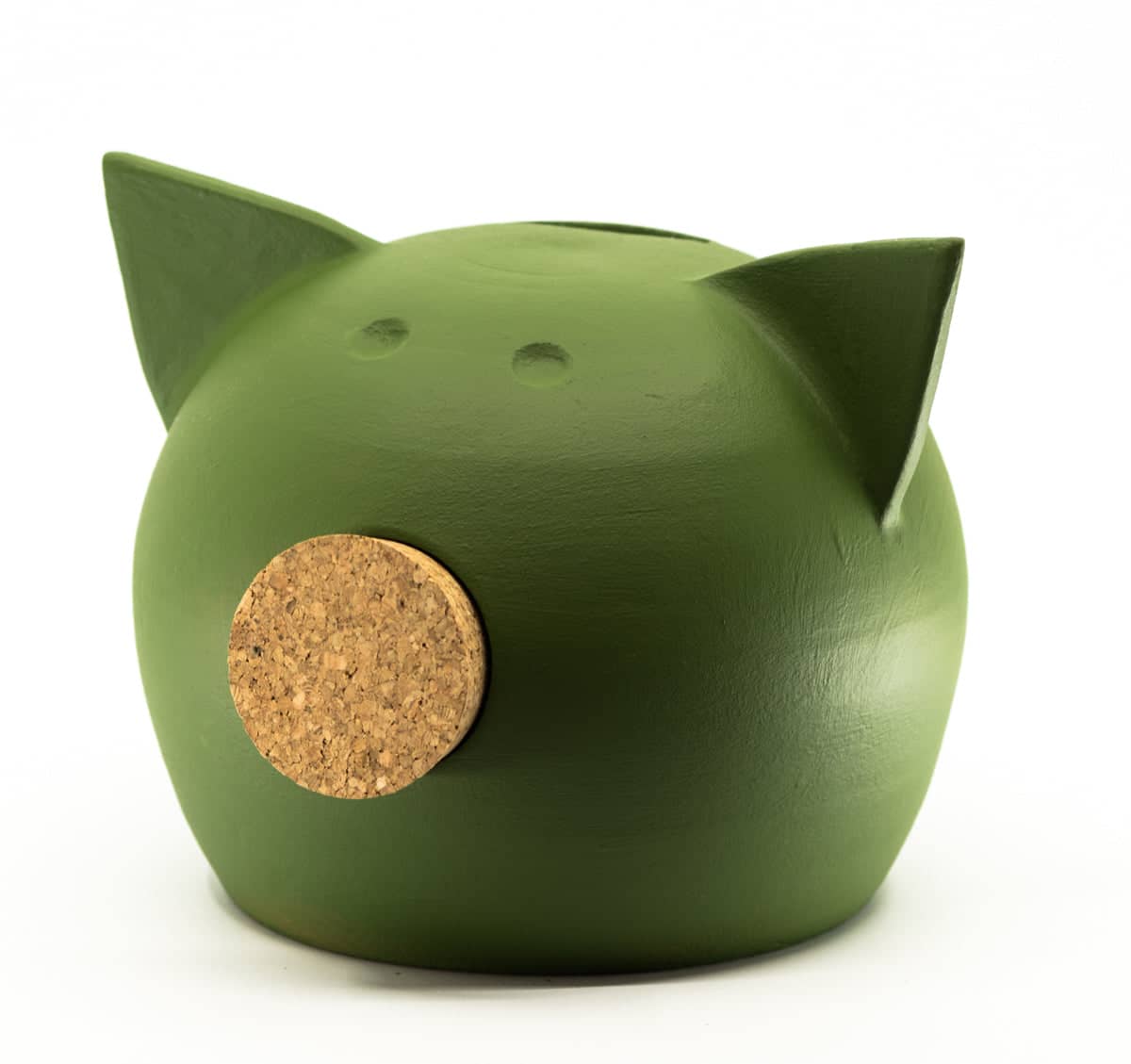 Handmade Ceramic Blackboard Piggy Bank - The Chalk Collection Green M