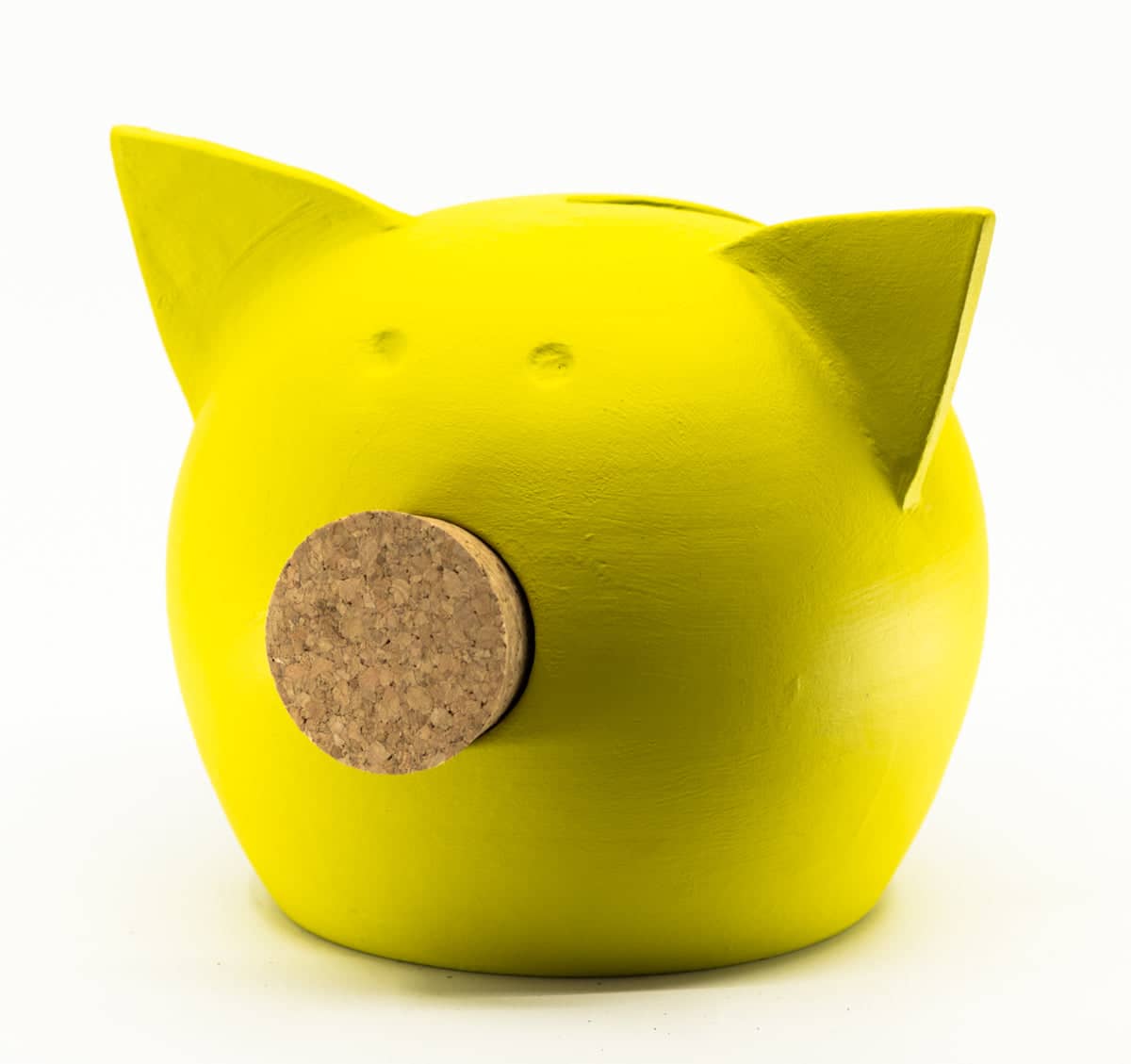 Handmade Ceramic Blackboard Piggy Bank - The Chalk Collection Yellow