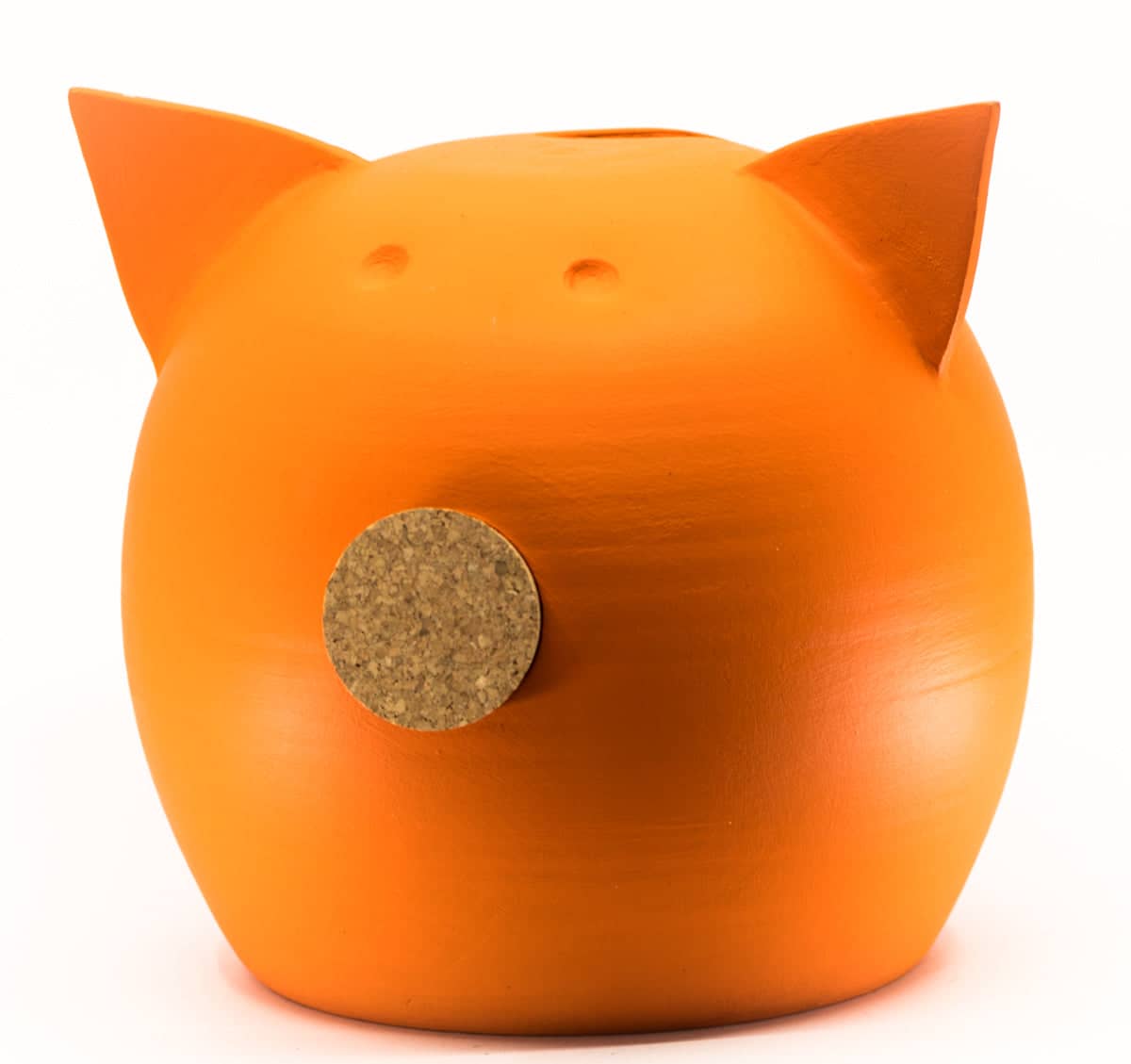 Handmade Ceramic Blackboard Piggy Bank - The Chalk Collection Orange L