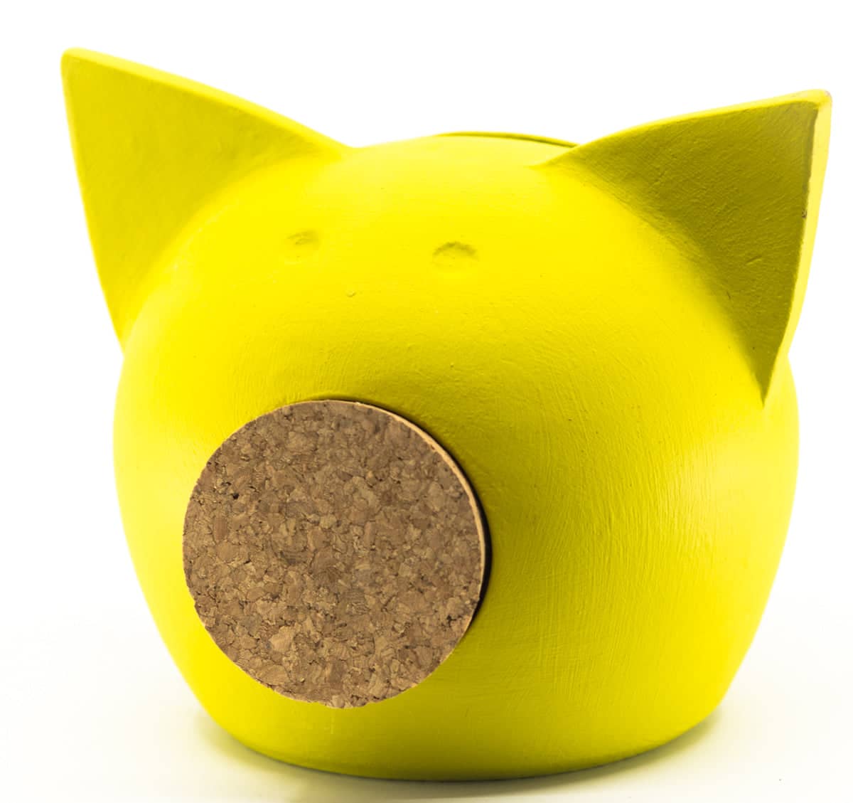 Handmade Ceramic Blackboard Piggy Bank - The Chalk Collection Yellow XS