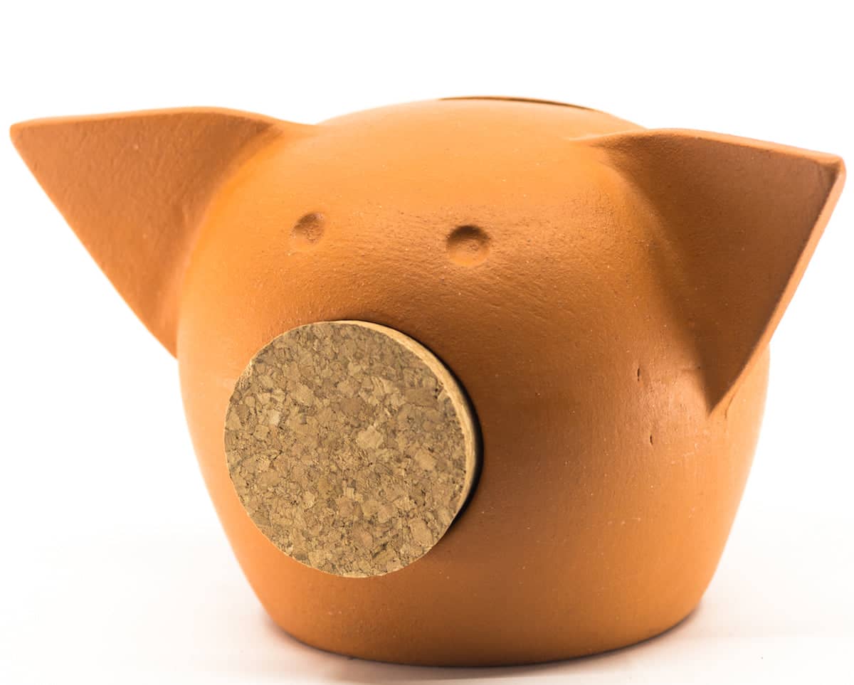 Handmade Ceramic Blackboard Piggy Bank - The Chalk Collection Transparent