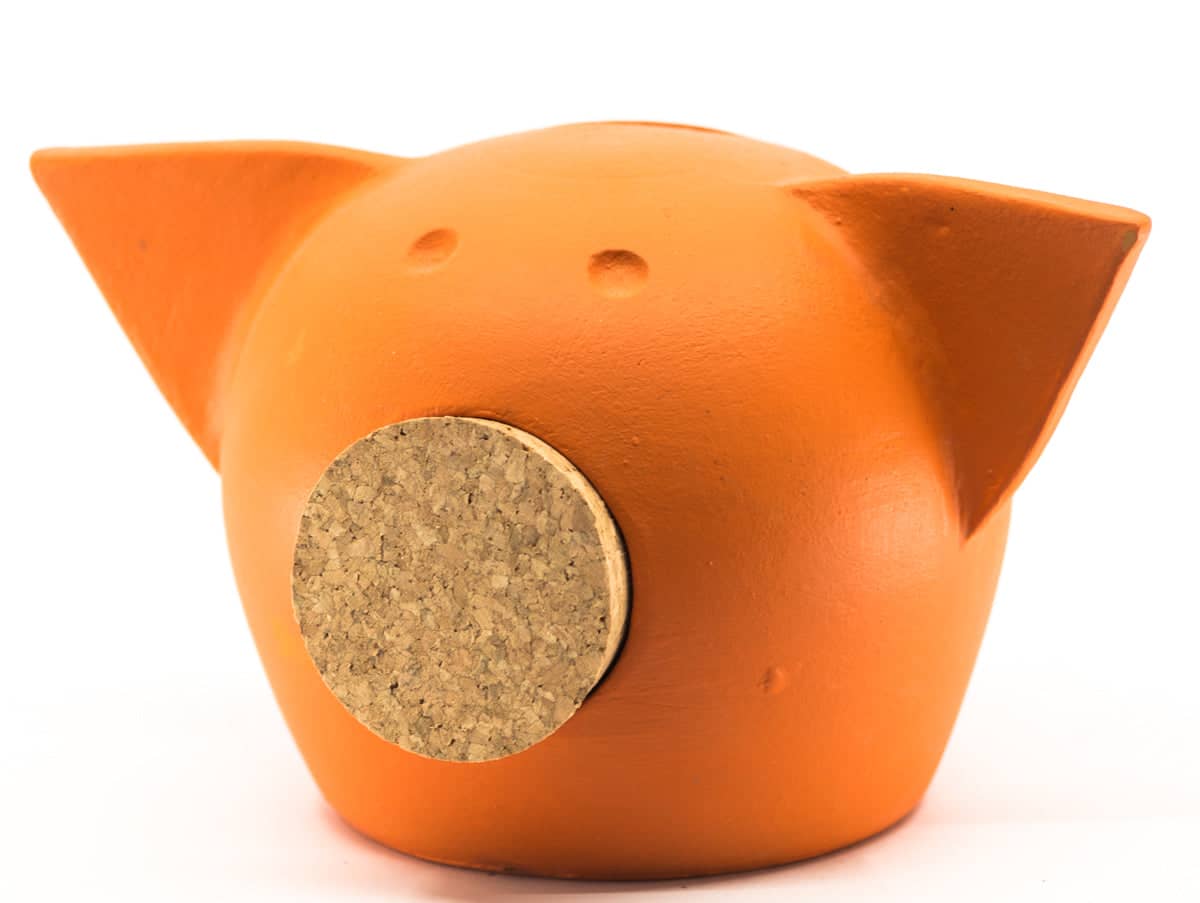 Handmade Ceramic Blackboard Piggy Bank - The Chalk Collection Orange