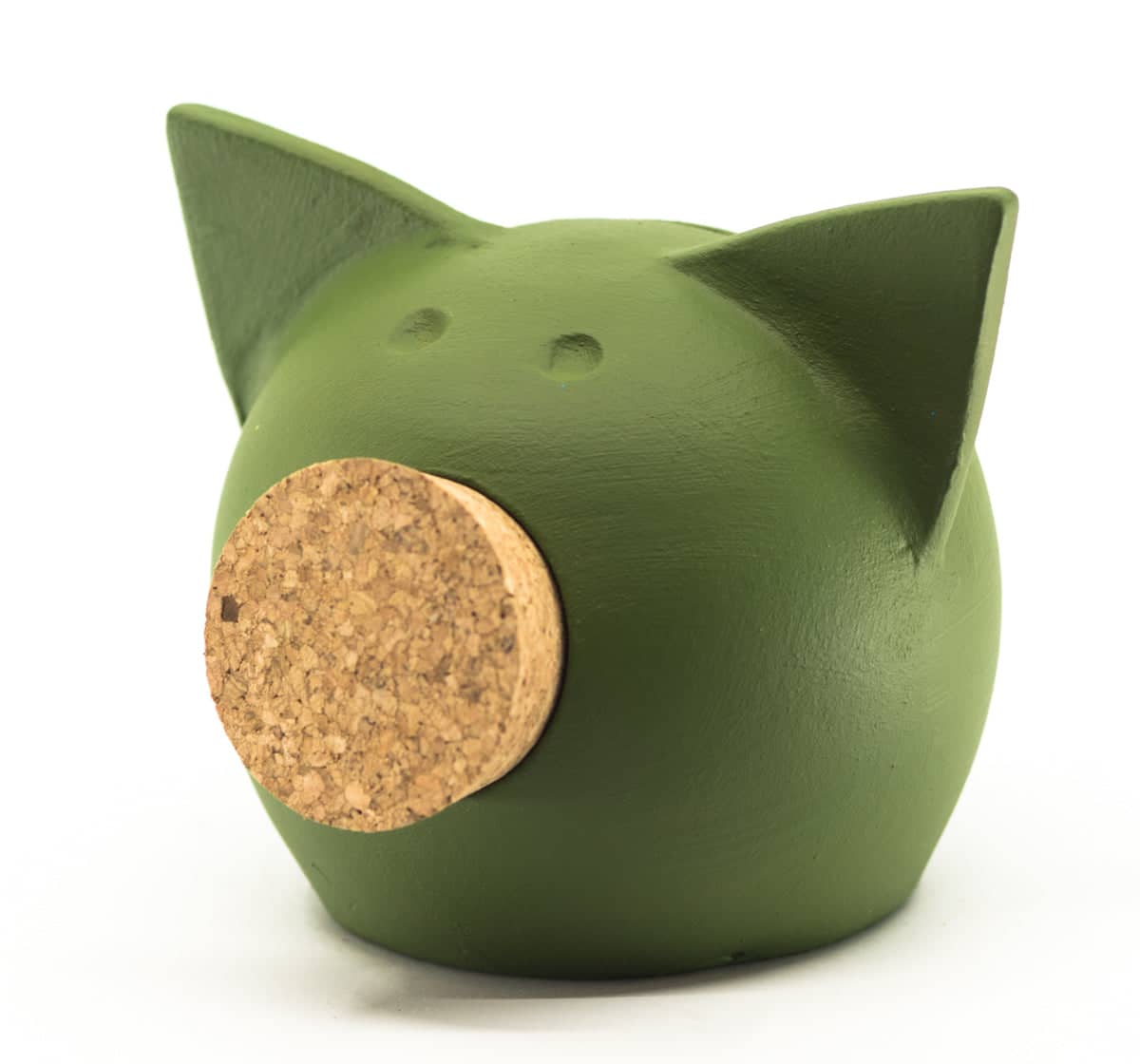 Handmade Ceramic Blackboard Piggy Bank - The Chalk Collection Green XS